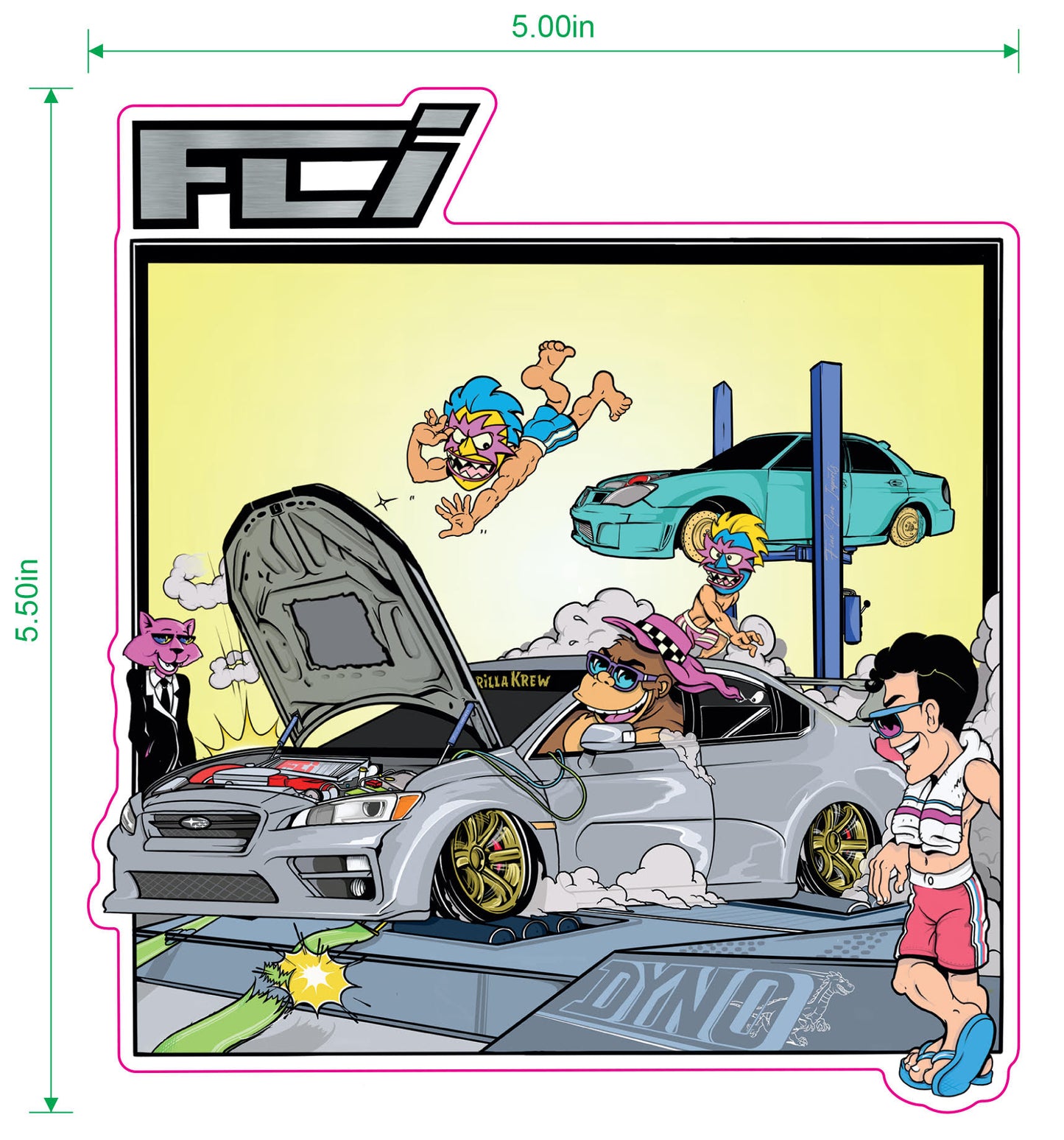 Santa Rosa's Fun Stickers: FLI "Subaru Dyno" Sticker